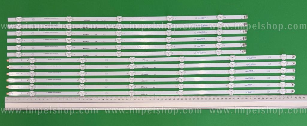 Zestaw listew LED do naprawy podświetlenia telewizora PHILIPS 65" zestaw 12szt , 6szt x LBM650M0601-LN-2(HF)(0)(R)(HR) , 6led , 718mm , 3v & 6szt x LBM650M0501-LM-2(HF)(0)(L)(HR) , 5led , 596mm , 3v , zamiennik 705TLB65B33LBP01EA ,