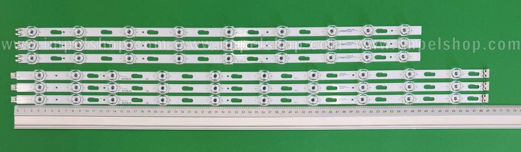 Zestaw listew LED do naprawy podświetlenia telewizora SAMSUNG 65" zestaw 6szt , 3szt x SVC650AX3 DU7K_SVC650AX3_R TYPE , 9led , 588mm , 3v & 3szt x SVC650AX3 DU7K_SVC650AX3_R TYPE , 10led , 700mm , 3v , BN96-58289A BN96-58291A ,