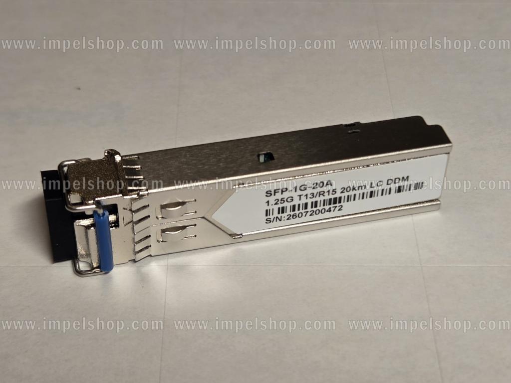 Wkładka / moduł 1.25G, SFP, BIDI, WDM, SMF 1xLC, 20km (16dB), Tx1310nm / Rx1550nm, DDM, kodowanie CISCO