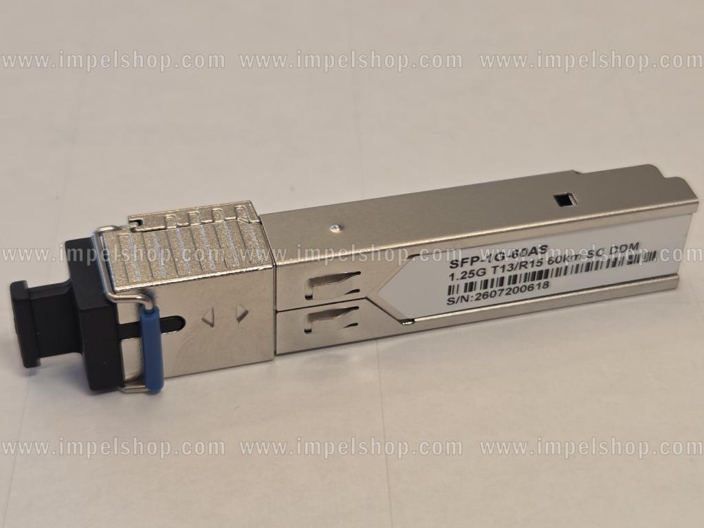 Wkładka / moduł 1.25G, SFP, BiDi, WDM, SMF, 1xSC, 60km, Tx1310nm / Rx1550nm, kodowanie CISCO