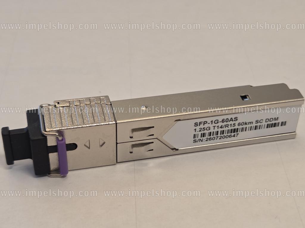 Wkładka / moduł 1.25G, SFP, BiDi, WDM, SMF, 1xSC, 60km, Tx1490nm / Rx1550nm, kodowanie CISCO