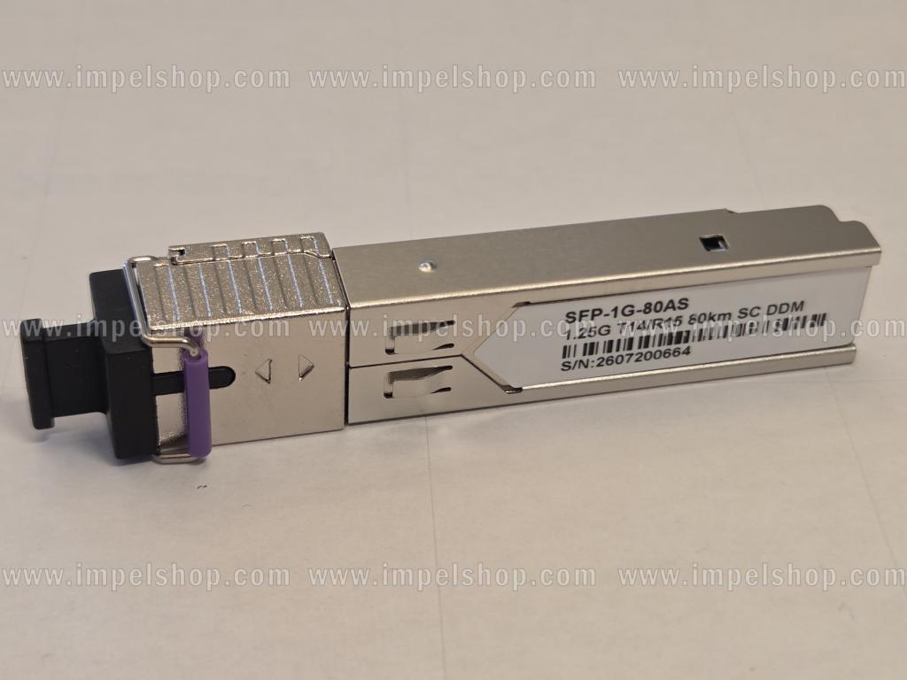 Wkładka / moduł 1.25G, SFP, BiDi, WDM, SMF, 1xSC, 80km, Tx1490nm / Rx1550nm, kodowanie CISCO