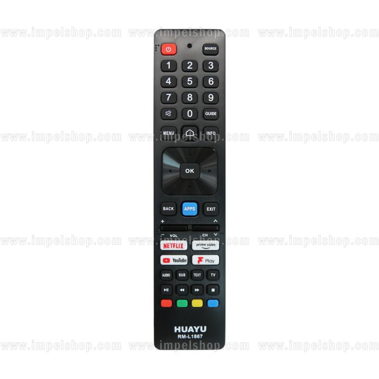 Pilot do SHARP SMART TV RM-L1867 - zamiennik HUAYU, Netflix, YouTube, Prime Video, Freeview Play ,