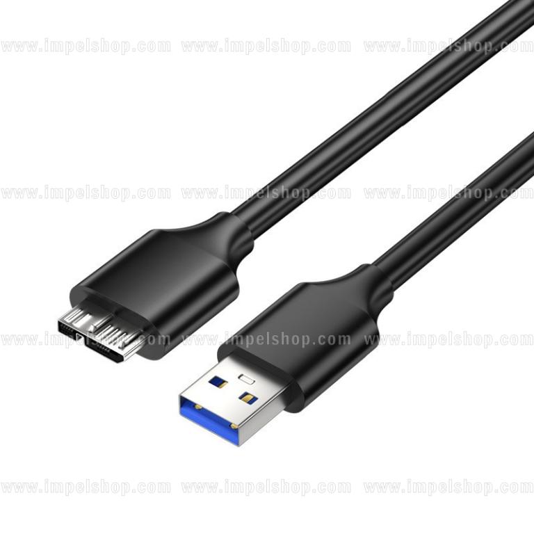 Kabel USB 3.0 A – Micro-B 3.0 5Gbps – 0,3 m , USB 3.2 Gen 1 , czarny kolor ,