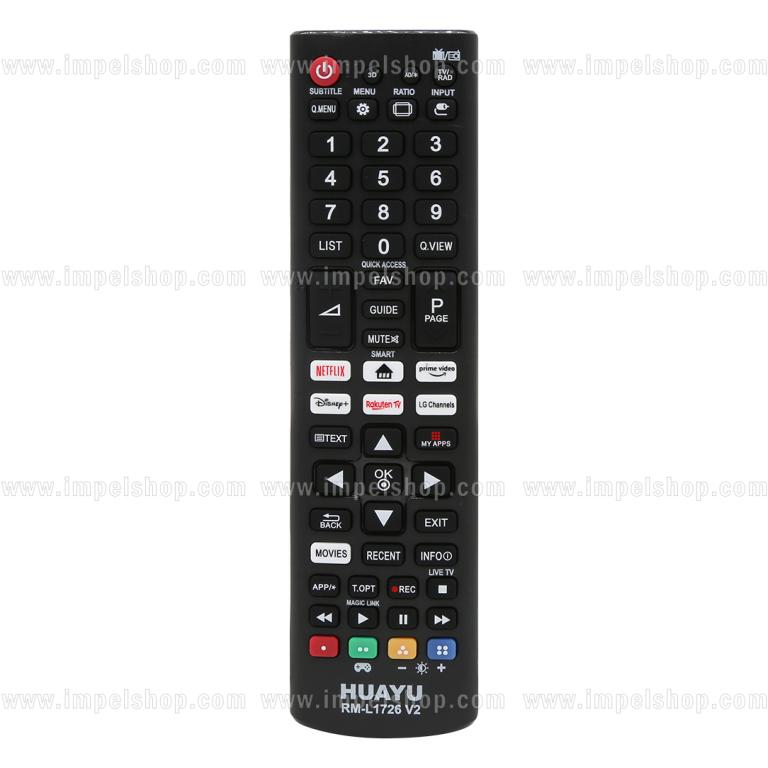 Pilot do LG SMART TV RM-L1726 V2 - zamiennik HUAYU, Netflix, Prime Video, Disney+, Rakuten TV, LG Channels, My Apps, Movies, 3D ,