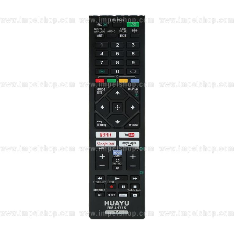 Pilot do SONY SMART TV RM-L1715 - zamiennik HUAYU, Netflix, YouTube, Google Play, Prime Video, Disney+, YouTube Music, HOME, GUIDE, 3D, SYNC MENU ,