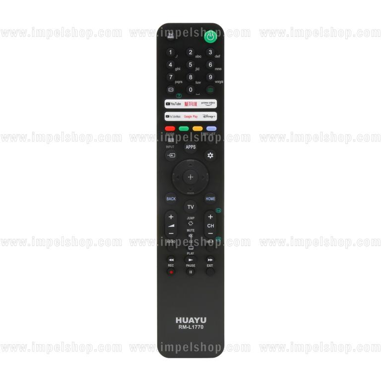 Pilot do SONY SMART TV RM-L1770 - zamiennik HUAYU, YouTube, YouTube Music, Prime Video, Google Play, Netflix, Disney+ ,