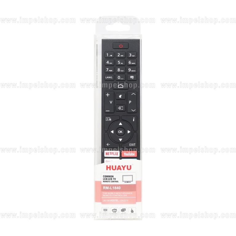 Pilot do VESTEL SMART TV RM-L1840 - zamiennik HUAYU, Netflix, YouTube, Google Play, Prime Video, F Play, Disney+ ,