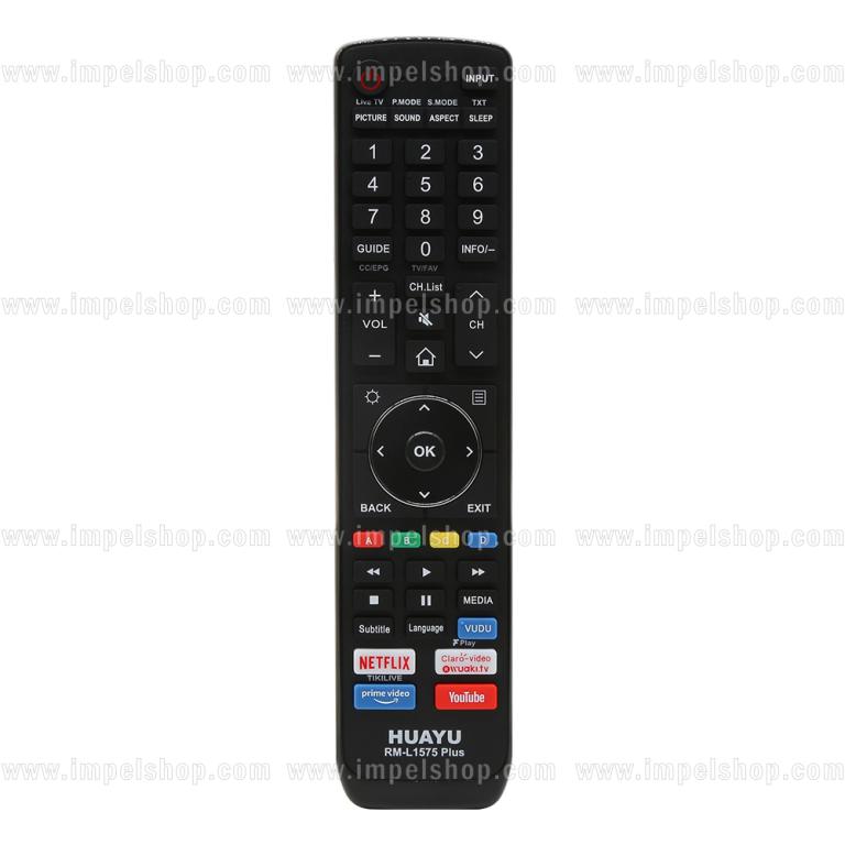 Pilot do HISENSE SMART TV RM-L1575 PLUS - zamiennik HUAYU, VUDU, Netflix, Claro Video, Wuaki.tv, Prime Video, YouTube ,