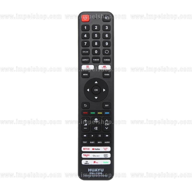 Pilot uniwersalny SMART TV RM-L1898 - zamiennik HUAYU, Netflix, YouTube, Google Play, Rakuten TV, Disney+, Prime Video, VIP, F Play, Hulu, My Apps, TV Smart ,