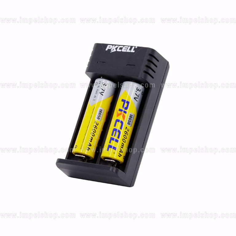 Ładowarka PKCELL PK-8221 Li-Ion 3,7V, 2 niezależne sloty, 1A ×2, power bank 5V/2A