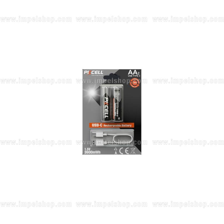 Akumulatory AA USB-C PKCELL 1,5V 3600mWh / 2100mAh – 2 szt.