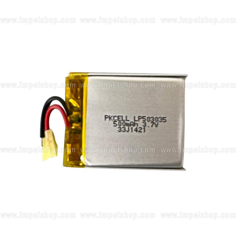 Akumulator Li-Polymer LP503035 PKCELL 3,7V 500mAh 5×30×35mm z płytką zabezpieczającą PCB (PCM) i złączem