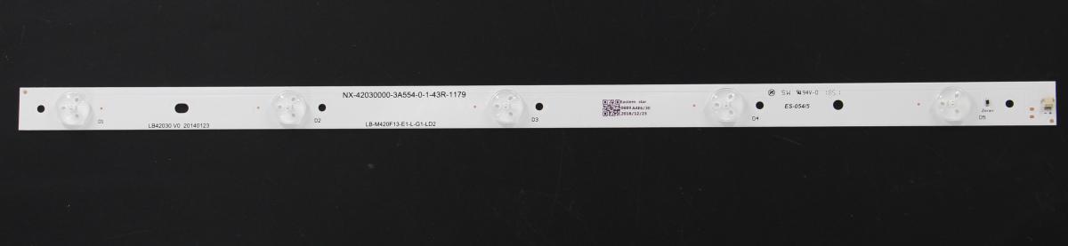 Zestaw listew LED do naprawy podświetlenia telewizora HISENSE 42" zestaw 8szt X LB-M420F13-E1-L-G1-LD2 , 42C2000 LB-M420F13-E1-L-G1-SE1 SVJ420A76_REV04_5LED_140114 ,