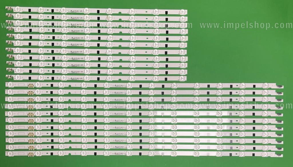 Zestaw listew LED do naprawy podświetlenia telewizora SAMSUNG 60"" zestaw 22szt , 11szt X D2GE-600SCA-R3 & 11szt X D2GE-600SCB-R3 2013SVS60F , BN96-25314A & BN96-25315A , BN96-29074A & BN96-29075A , LM41-00001L & LM41-00001M