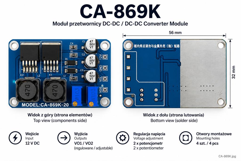 CA-869K Przetowrnica napięcia CA-869K VGH VGL do naprawy T-CON telewizora LED / LCD