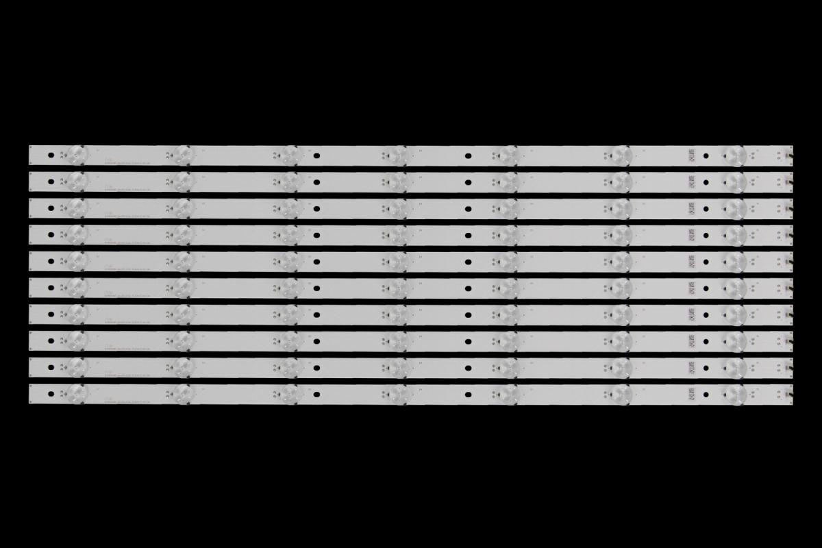 Zestaw listew LED do naprawy podświetlenia telewizora  HISENSE 55" zestaw 10szt x SVH550AQ0_Rev00_RJW1_7LEDX10_161108