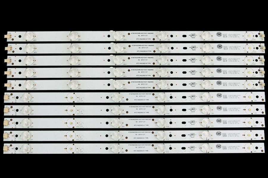 Zestaw listew LED do naprawy podświetlenia telewizora ENIE/PHILIPS 42" zestaw 10szt , 5A+5B A:4708-K420WA-A2213V01 K420WD A2 2013-1-21   KTC K420WD-A TYPE B:4708-K420WB-A2213V01 K420WD A2 2013-1-21   KTC K420WD-B TYPE ,