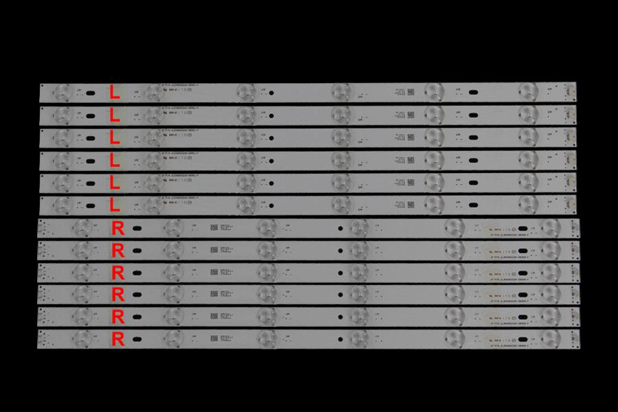 Zestaw listew LED do naprawy podświetlenia telewizora  VIVAX 49" zestaw 12szt ,  6L+6R , L: JF P/N: JL.D49062235-083KL-F R:R: JF P/N: JL.D49062235-083KR-F