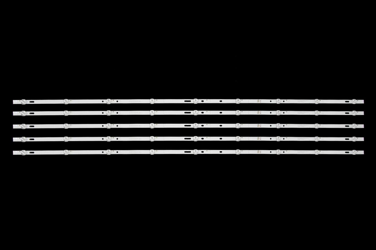 Zestaw listew LED do naprawy podświetlenia telewizora  RCA 55" zestaw 5szt x DS-LS55LB-5X9-MCPCB-V2, DS-LS55LB-5X9-MCPCB-V1  HRS_LS55_5X9_2W_MCPCB_12MM_V2