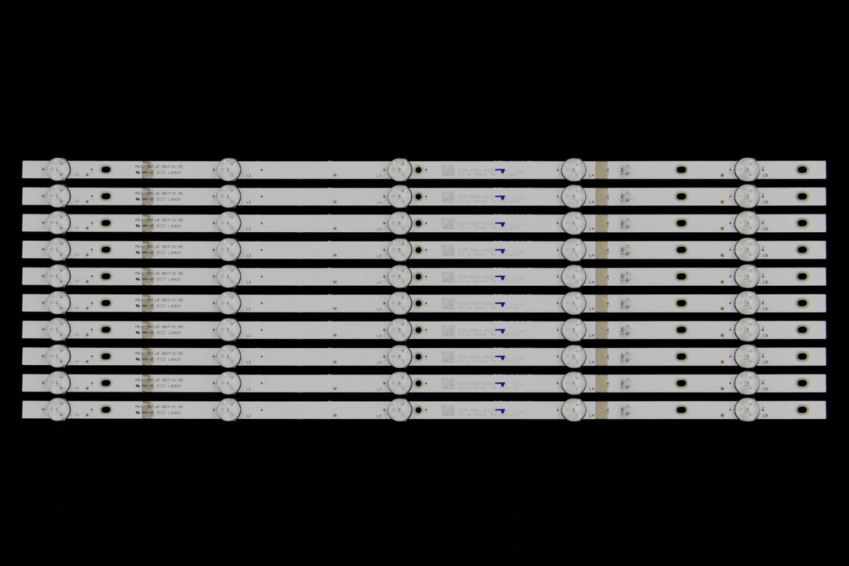 Zestaw listew LED do naprawy podświetlenia telewizora  AIWA 55" zestaw 10szt x MS-L1960 V2 2017-11-20 | P0001 V1 2018-11-14 D22-550-GJMC03