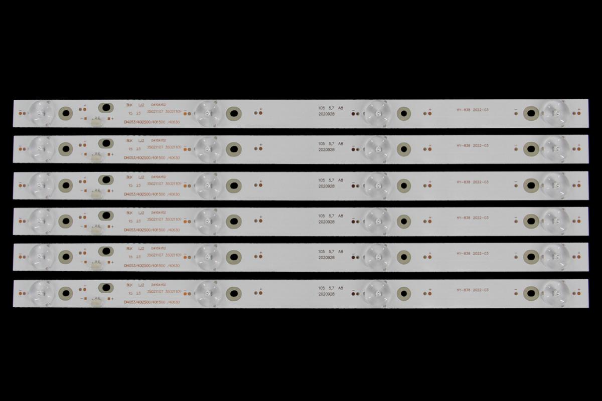 Zestaw listew LED do naprawy podświetlenia telewizora  TOSHIBA 40" zestaw 6szt x *35021107    *35021109     KONKA     DL4053 40L2500 40L1500