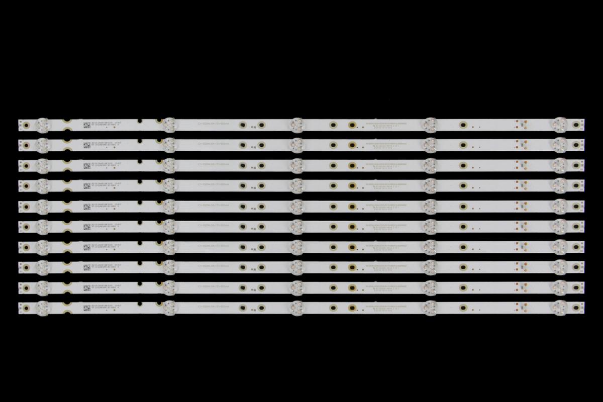 Zestaw listew LED do naprawy podświetlenia telewizora  ONVO 55" zestaw 10szt x 08-55DN-3030-OD35-5X10-566X12-20200623  CY-55DN-2W-33V-300MA  / 08-55DN-3030-OD35-5X10-566X12-20200822   CY-55DN-2W-17V-600mA /  CY55D05-ZC62AG-02 20191221 5S1P PN:303CY550033 E331251 8D55-DNZC-C1510T CY550M04
