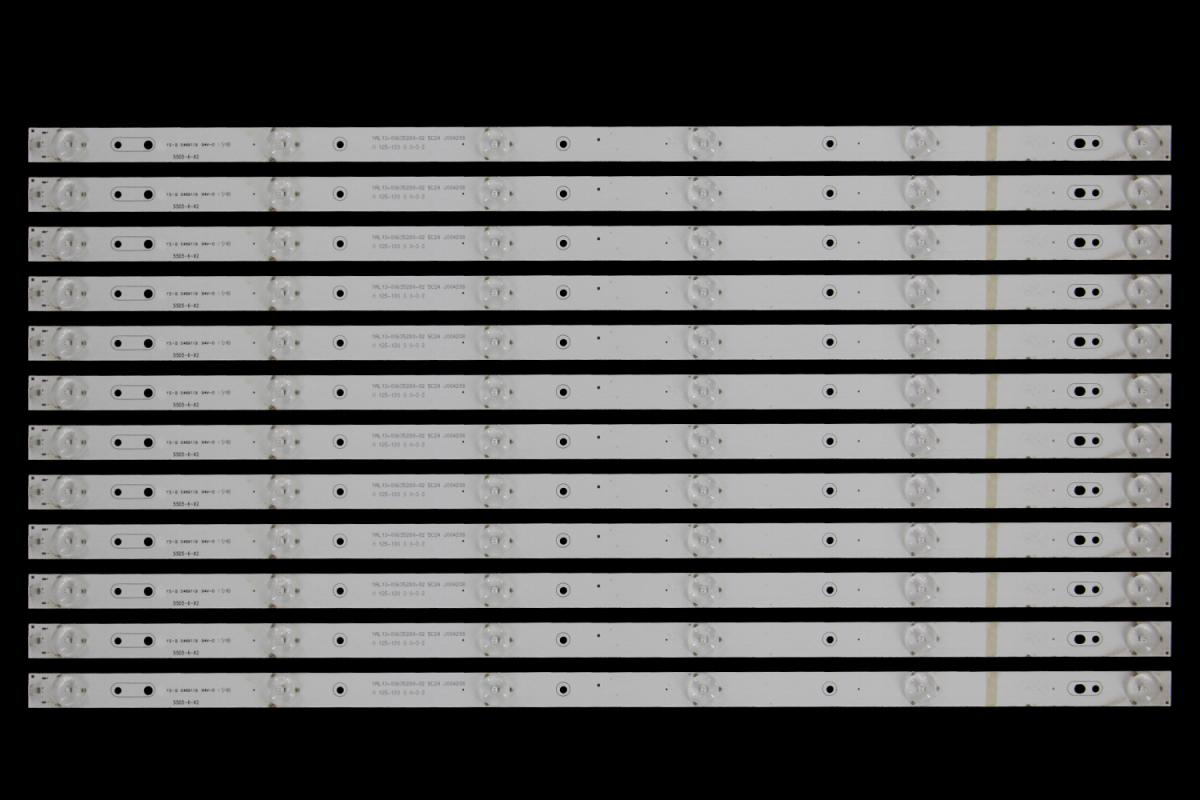 Zestaw listew LED do naprawy podświetlenia telewizora  SKYWORTH 55" zestaw 12szt x YAL 13-00635280-02 5C24 J004208 N 125-130 3.0-3.2 E469119 94V-0 1548 55D5-6-X2 E331251