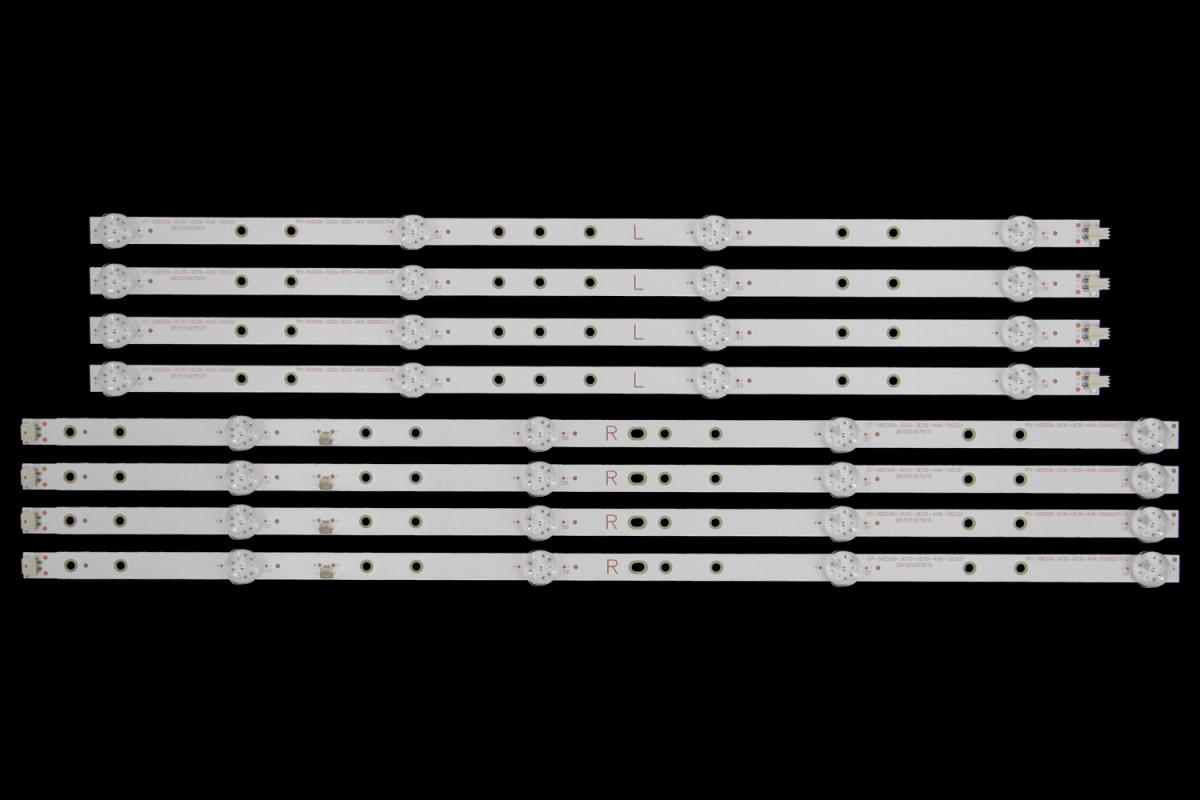 Zestaw listew LED do naprawy podświetlenia telewizora  PHILIPS 50" zestaw 8szt , 4R+4L , 07-50ES09-3030-0D35-4X8-190321  261501007970 
TPV-50ES09-3030-OD35-4X8 20200217-C