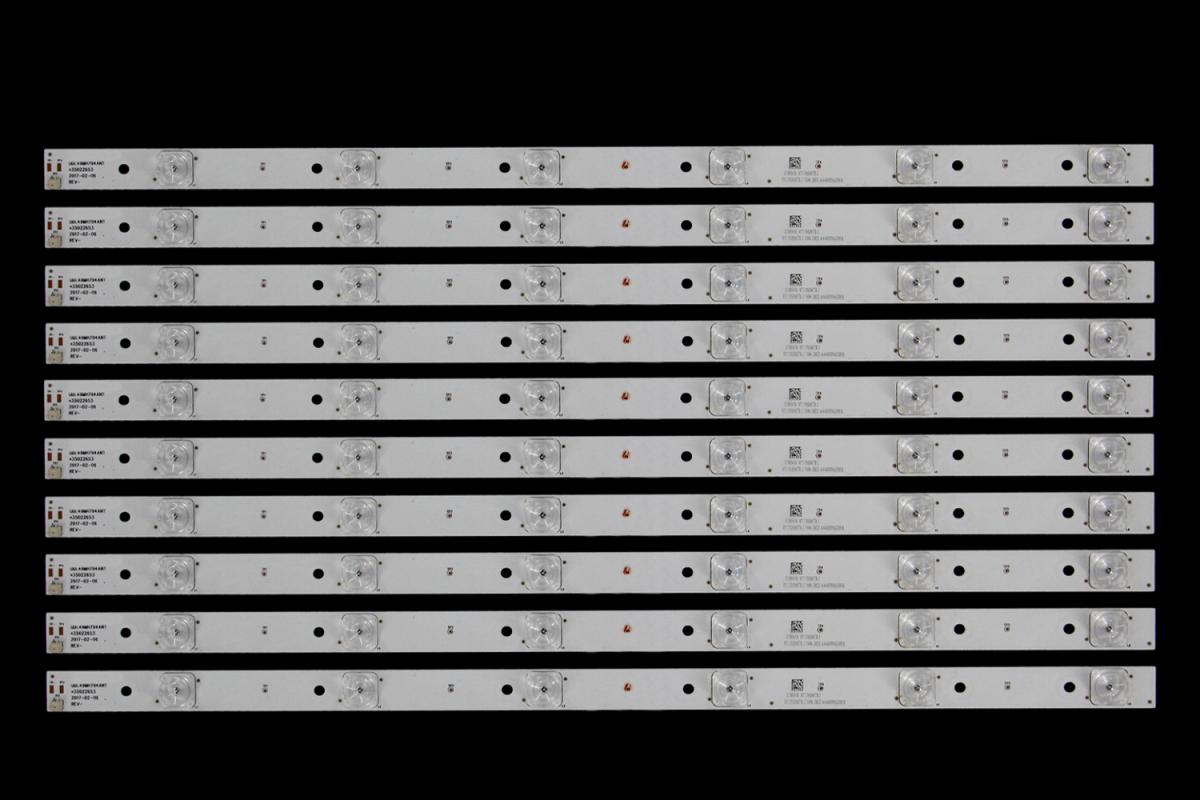 Zestaw listew LED do naprawy podświetlenia telewizora  KONKA 49" zestaw 10szt x UDL49MH794ANT*35022653 2017-02-06 REV-  21005458 RT170HD6TBJ RT170H06TB J 7606 2R02 AA490006S000H   UDL49MH794LN RF-AA490E30-0601S-06