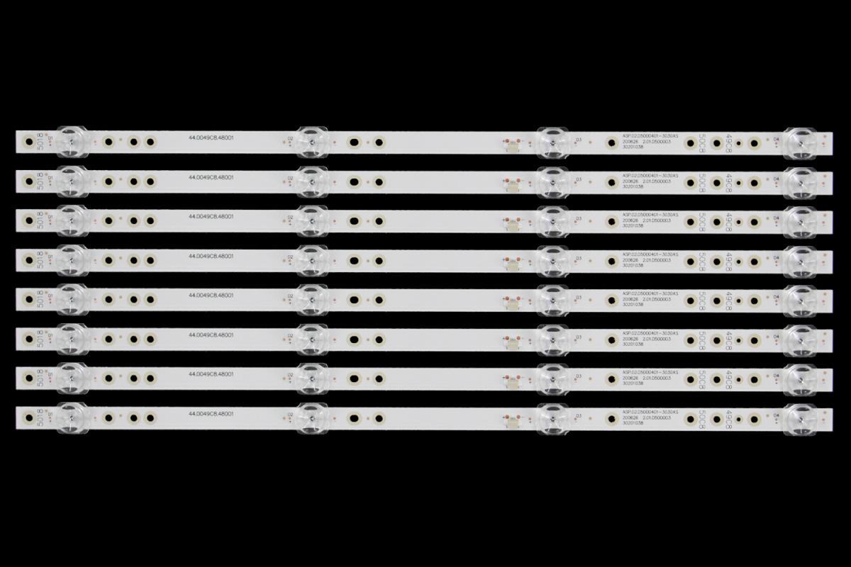 Zestaw listew LED do naprawy podświetlenia telewizora  HISENSE 50" zestaw 8szt x HY-A500F3 32248200305 44.0049C8.48001  ASP.02.D5000401-3030AS 200626  2.01.D500003 30201038