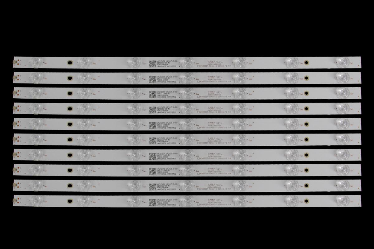 Zestaw listew LED do naprawy podświetlenia telewizora  VIZIO 55" zestaw 10szt x 303HX550001 HFSX55D07-ZC46AG-02