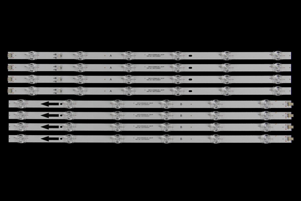 Zestaw listew LED do naprawy podświetlenia telewizora  XiaoMI 55" zestaw 4+4 x TCL55D12-ZC66AG-05 12SIP 7881-AO 3037C550057