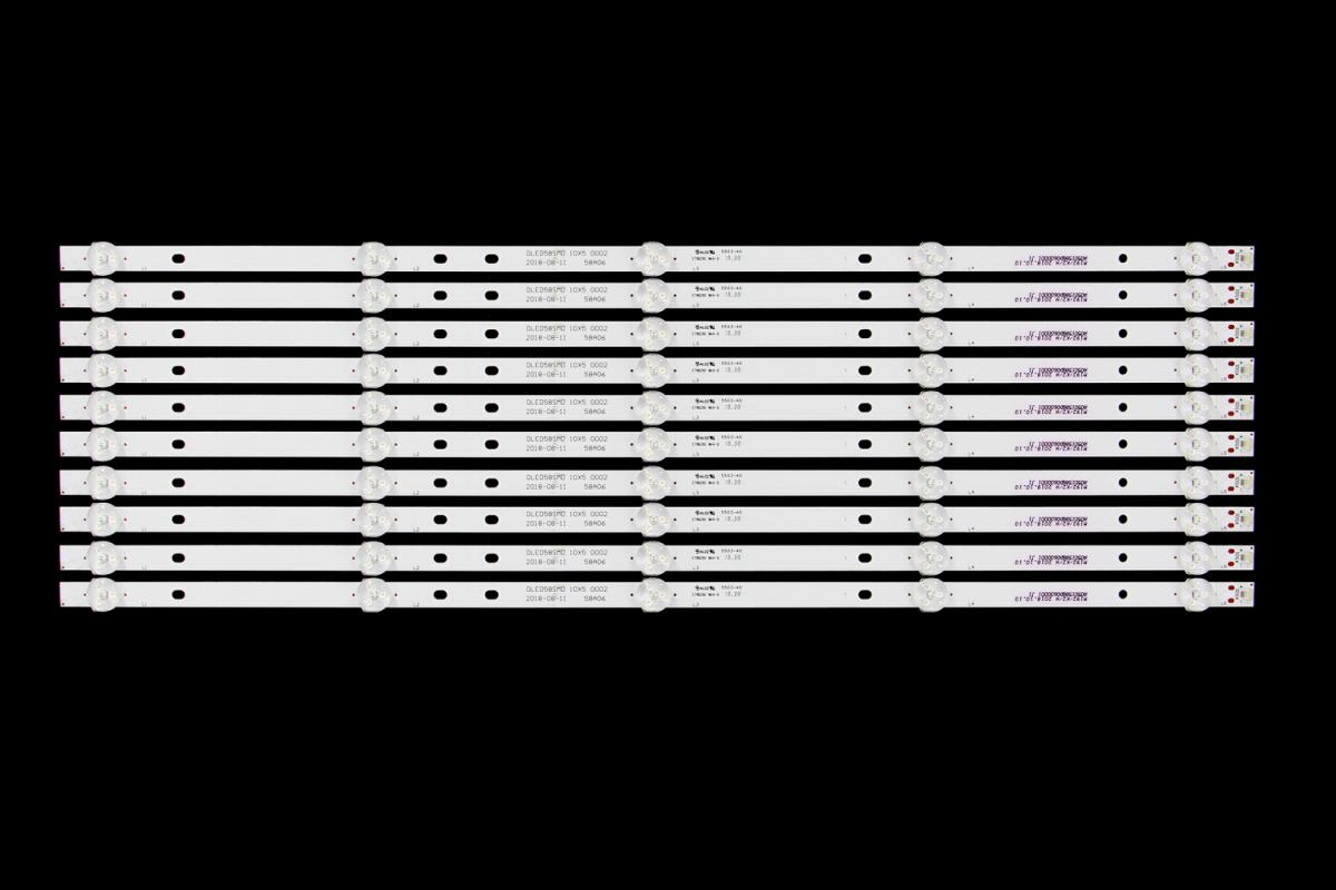 Zestaw listew LED do naprawy podświetlenia telewizora  KONKA 58" zestaw 10szt x  DLED58SMD 10X5 0002 M192/K2/H 2018.10.10 A050158GD0600001 J1