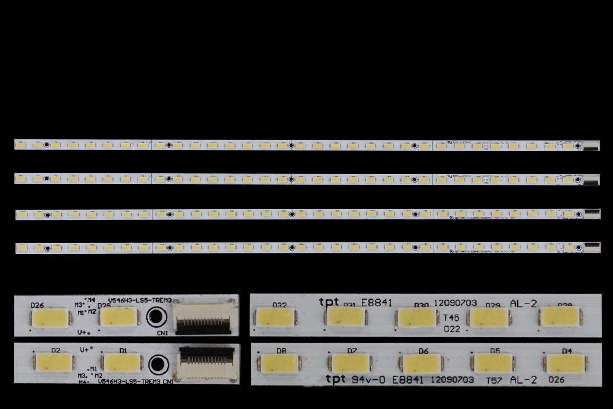 Zestaw listew LED do naprawy podświetlenia telewizora  SKYWORTH/WEI-YA/MAKVISION 55" zestaw 2L+2R x L: V546H3-LS5-TLEM3
R: V546H3-LS5-TREM3