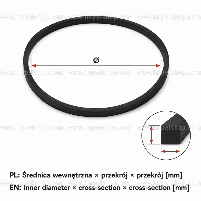 PASEK (ŚREDNICA WEWNĘTRZNA X PRZEKRÓJ X PRZEKRÓJ W mm) 44 X 1,2 X 1,2 mm